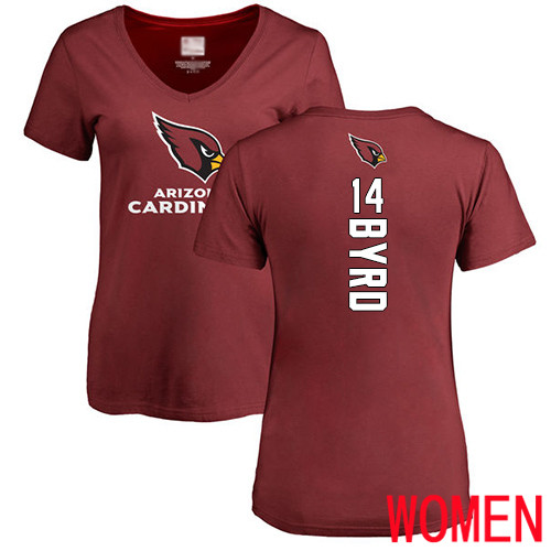 Arizona Cardinals Maroon Women Damiere Byrd Backer NFL Football #14 T Shirt->women nfl jersey->Women Jersey